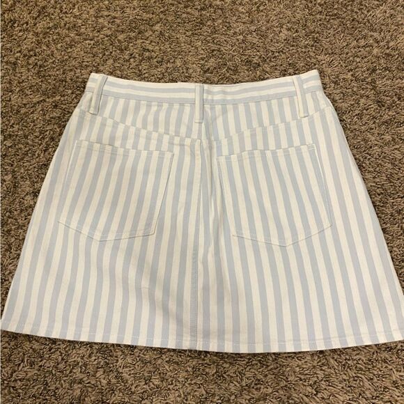 Madewell Stretch A-Line Mini Skirt in Pompano Stripe: Button-Front size 28 - Picture 7 of 14